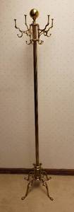 lot 6010 image: Brass CoatHat Rack  17 in. x 17 in. x 70 in. tall