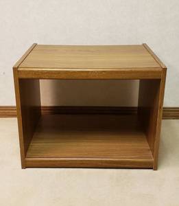 lot 6017 image: Small Particle Board Wood tone Printer Stand  25 in. x 20 in. x 20 in.