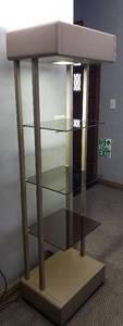 lot 6021 image: MetalGlass Lighted Display Shelving Unit  Works  20 in. x 15 in. x 67 in.