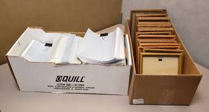 lot 6051 image: Box of Plastic Document Protectors and Box of 8 x 10 in. Document Frames