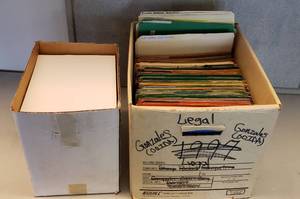 lot 6060 image: Lot of Manila Folders and Case of New Ivory Textured Card Stock