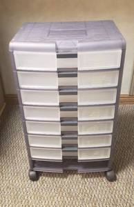 lot 6080 image: Plastic Multi-Drawer Storage Chest  7 Drawers- missing one