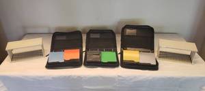 lot 6117 image: Lot of 3 Softside CDDVD Holders and 2 Plastic Stand Holders
