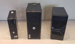 lot 6123 image: Lot of 3 Computer Towers  2 Dell Optiplex 755 and 1 unknown