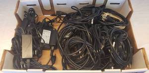 lot 6144 image: Box of Computer Power Cables for Towers, Monitors and Laptops