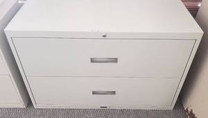 lot 6153 image: Burroughs AdaptFileIII 2 Drawer Lateral Filing Cabinet  42 in. x 18 in. x 28 in.