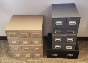 lot 6181 image: Lot of 9 Metal Card Holders  3 different Sizes