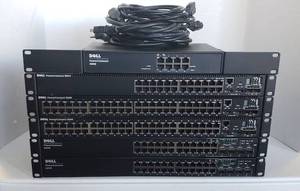 lot 6185 image: Lot of 6 Dell Power Connect for Server  Two 6224s, Two 5548s, One 5524 and One 2808 w Power Cords