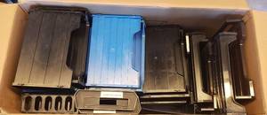 lot 6191 image: Lot of 2 Large Boxes of Office Trays and Vertical Sorters