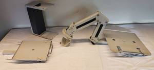 lot 6200 image: Metal Clamp-On Hinged Arm Monitor Platform, Work Station Add-on Monitor Platform and other Metal Accessory