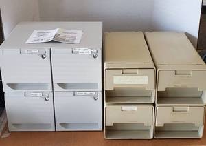 lot 6209 image: Exponent Office Storage System and 4 single drawer storage containers