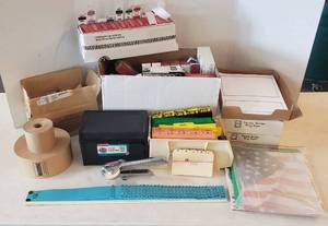 lot 6213 image: Lot of Organizing Labels, Tools, and Shipping Items