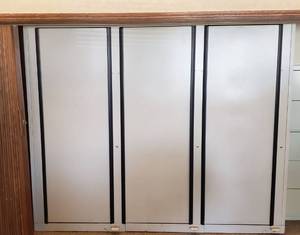 lot 6219 image: Metal 3 Door Spinning Rotator Filing Cabinet System  98 in. x 25 in. x 80 in.