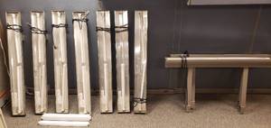 lot 6228 image: Cubicle Fluorescent Uplights  2 longs and 7 short legs and extra bulbs