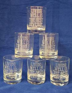 lot 6279 image: Set of 6 Hi-Ball Drinking Glasses with Spanish Proverb
