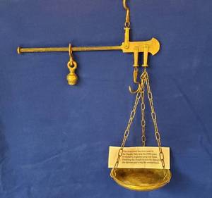 lot 6301 image: Brass Scale  12 in. x 16 in. hanging