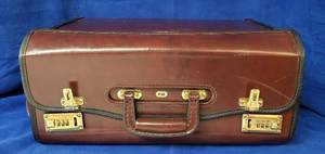 lot 6305 image: Hit Briefcase Attache Leather Hard Shell Combo Lock (311) Bag Brown