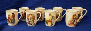lot 6317 image: Set of 8 Norman Rockwell Coffee Mugs