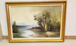 lot 6333 image: Large Framed Oil Painting by Karl Schmidbauer  Landscapes Scenery  36 in. x 24 in.  Framed 42 in. x 30 in.  Warped Frame
