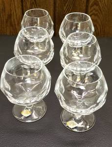 lot 6357 image: Collection of 6 Vintage Josair Crystal Brandy Sniffers  Made in Germany  4 12 in. tall