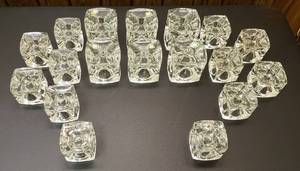 lot 6358 image: Collection of Avirunion Hand Made Bohemian Crystal Candle Holders  Made in Czechoslovakia  2 sizes 3 in. and 3 12 in.