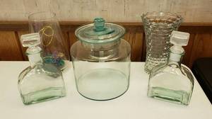 lot 6359 image: Collection of Glass Jar wlid (zodax), Bottles and Vases
