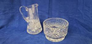 lot 6406 image: 2 Piece Set of Heavy Cut Lead Crystal - Pitcher & Console Bowl