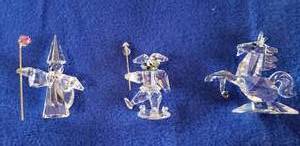 lot 6421 image: 3 pc. Collection of Iris Arc Mini Facedted Cystal - Wizard c. 1984, Jester c.1984, Unicorn c. 1985 - all 2 Tall