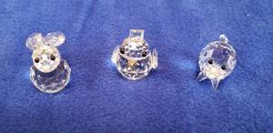 lot 6426 image: 3 Pc set of Swarovski Faceted Crystal - Rabbit, Bird, & Pig