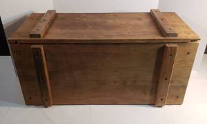 lot 1026 image: Wood Toy Chest  30 x 15 x 15 in.  could use some TLC