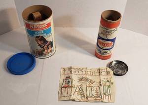 lot 1040 image: 2 Canisters of Vintage Toys  Playskool Letter Wood Blocks and Original Tinkertoy