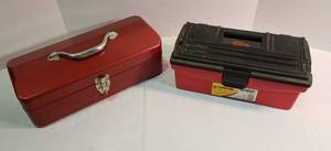 lot 1060 image: 2 Small Tool Boxes  1 Metal & 1 Plastic