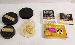 lot 1068 image: Vintage 8mm Film Reels and Magnetic Tape for Reel to Reel Players