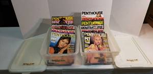 lot 1074 image: Penthouse Magazines  Complete Sets  Years 2002 to 2003 includes 2 small totes
