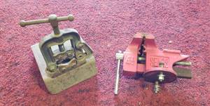 lot 1101 image: Pair of Bench Vises  4 12 Sears Vise and Pipe Vise