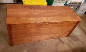 lot 210 image: Handmade Oak Cedar Blanket Chest  49 in. x 17 34 in. x 22 in.