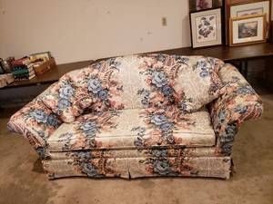 lot 262 image: Sofa  88 in. Long with Suede Feel Sofa Cover
