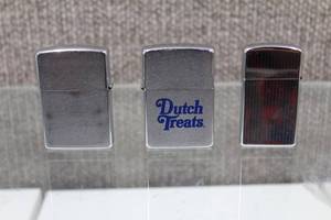 lot 3014 image: Lot of 3 Vintage Zippo Lighters - WILL SHIP