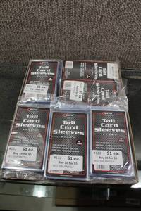 lot 3079 image: Lot of 12- 100 Count Packs of Archival Quality Tall Trading Card Protective Sleeves -1,200 Sleeves Total -WILL SHIP