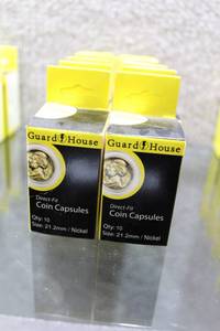 lot 3095 image: Lot of 100 GuardHouse U.S. Nickel 21.2mm Coin Capsules (2 of 6) - WILL SHIP