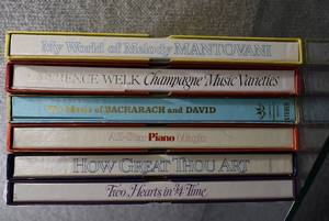 lot 3129 image: Lot of 6 Record Sets How Great Thou Art (1979), All Star Piano Magic (1980), My World of Melody (1983), Two Hearts in 34 Time (1969), Raindrops Keep Fallin On My Head, Champagne Music Varieties (1970) - WILL SHIP
