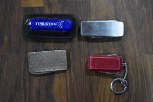 lot 3005 image: Lot of 4 Multi-Tool  Pocket Knives, Includes 2 Money Clip Multi-Tools - WILL SHIP
