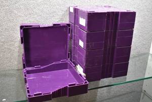 lot 3139 image: Lot of 5 Monster Stackable Purple Storage Boxes for Coins, Loose Parts, etc. (2 of 3) - WILL SHIP