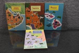 lot 3161 image: Lot of 4 Vintage 1950s Travel Guide Books -American Geographical Society Around the World Program -Arabian Peninsula, Yugoslavia, Iran, Hawaii -WILL SHIP