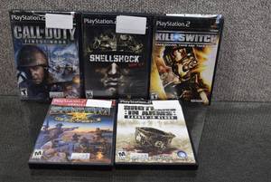 lot 3208 image: Lot of 6 Playstation 2 Games, Titles Include Kill Switch, Shellshock, Call of Duty Finest Hour, SOCOM II U.S. Navy SEALS & Brothers in Arms - WILL SHIP