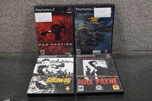 lot 3209 image: Lot of 4 Playstation 2 Games, Titles Include SOCOM II U.S. Navy SEALS, Max Payne, Red Faction & The Getaway - WILL SHIP