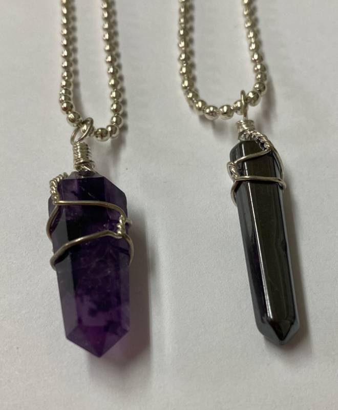 lot 1019 image: Amethyst Necklace & Hematite Necklace - Very Pretty Need a Gift for Someone