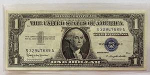 lot 6076 image: ONE DOLLAR SILVER CERTIFICATE - SERIES 1957 B