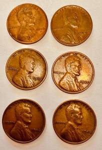 lot 6077 image: Lot of Copper Wheat Back Lincoln Pennies - 1910 - 1916 - 1940 - 1940 - 1946 - 1946