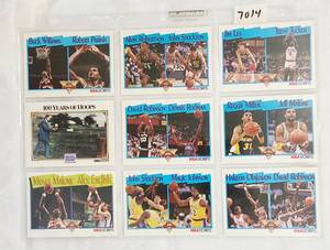 lot 7014 image: Early 90s Dual Player Basketball Cards - Moses Malone - Robinson - Rodman - Miller